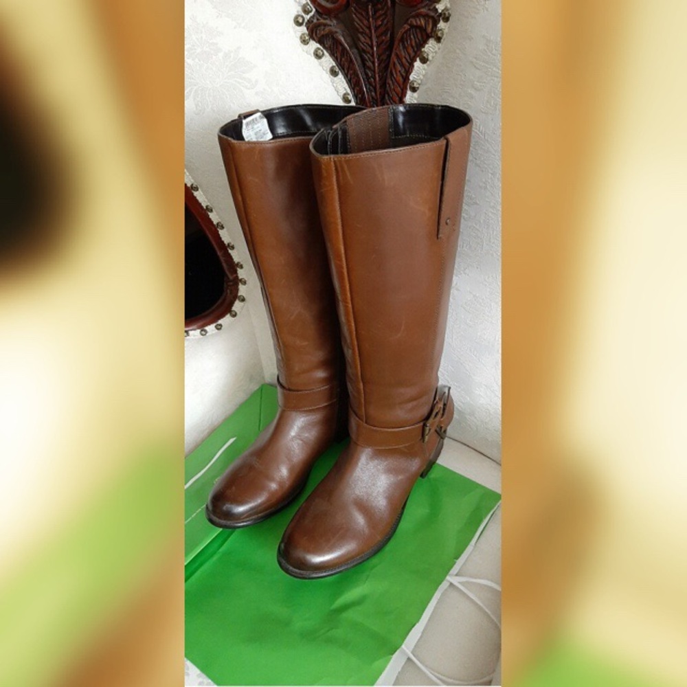 Clark, leather riding boots, EUC